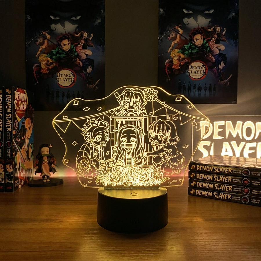 Lampe manga LED 3D Demon Slayer – Tanjiro & Nezuko & Zenitsu & Inosuke | Mugen Shop