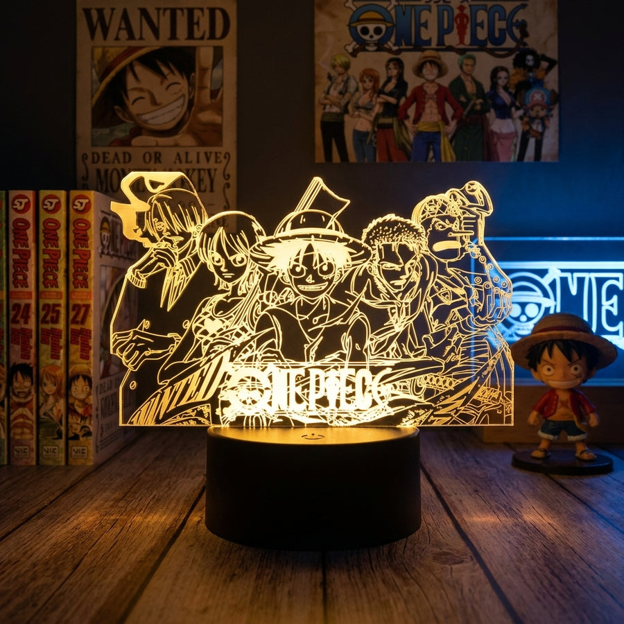 Lampe manga LED 3D One Piece – Luffy & Nami & Zoro & Usopp & Sanji | Mugen Shop