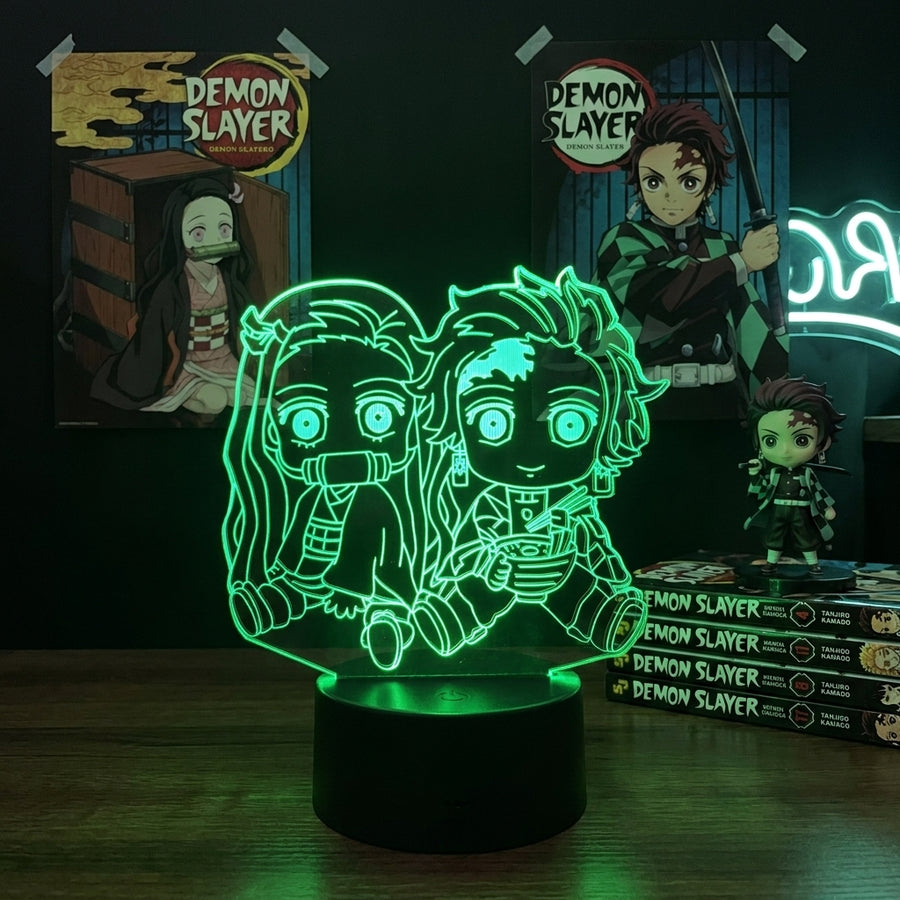 Lampe manga LED 3D Demon Slayer – Nezuko & Tanjiro | Mugen Shop