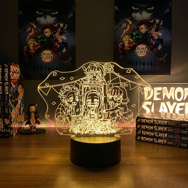 Lampe manga LED 3D Demon Slayer – Tanjiro & Nezuko & Zenitsu & Inosuke | Mugen Shop