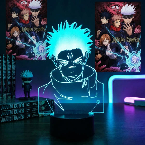 Lampe manga LED 3D Jujutsu Kaisen – Sukuna Ryomen | Mugen Shop