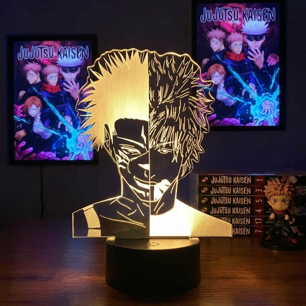 Lampe manga LED 3D Jujutsu Kaisen – Sukuna Ryomen & Gojo Satoru | Mugen Shop