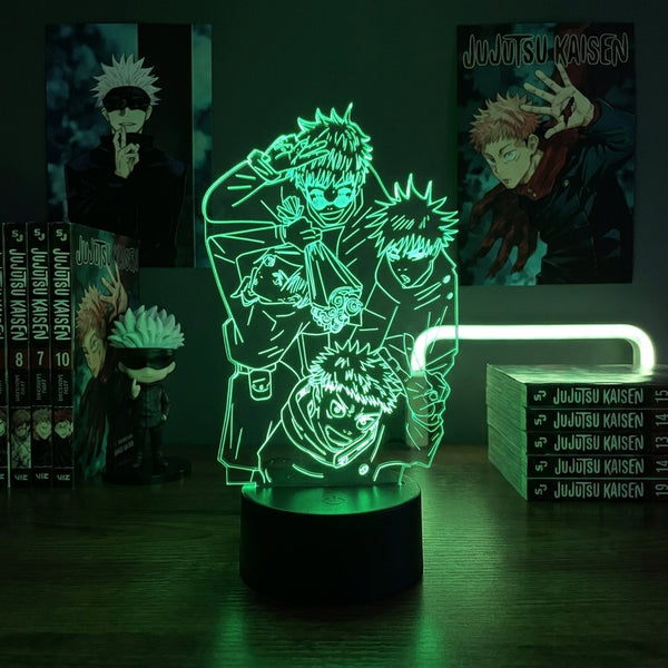 Lampe manga LED 3D Jujutsu Kaisen – Yuji Itadori & Gojo Satoru & Nobara Kugisaki & Megumi Fushiguro | Mugen Shop