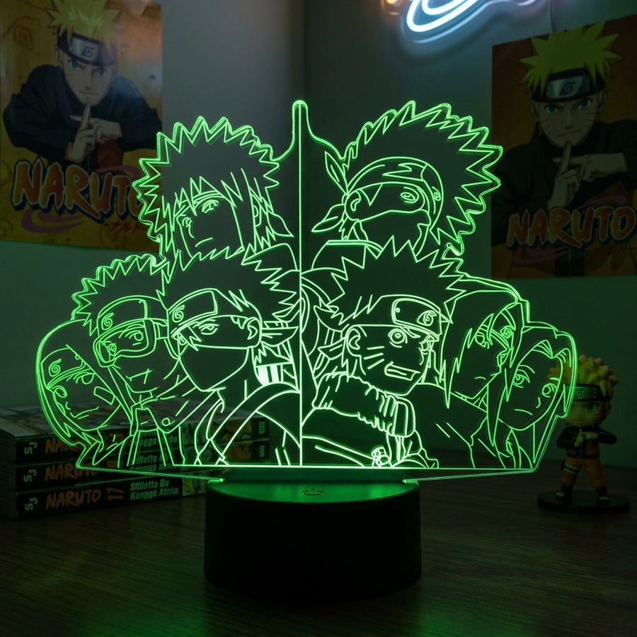 Lampe manga LED 3D Naruto – Kakashi & élèves & Minato & élèves | Mugen Shop
