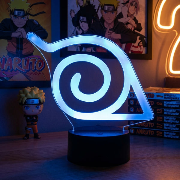 Lampe manga LED 3D Naruto – Symbole Konoha | Mugen Shop