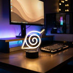Lampe manga LED 3D Naruto – Symbole Konoha | Mugen Shop