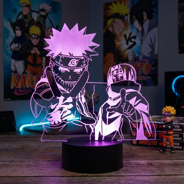 Lampe manga LED 3D Naruto – Naruto & Itachi Uchiha | Mugen Shop