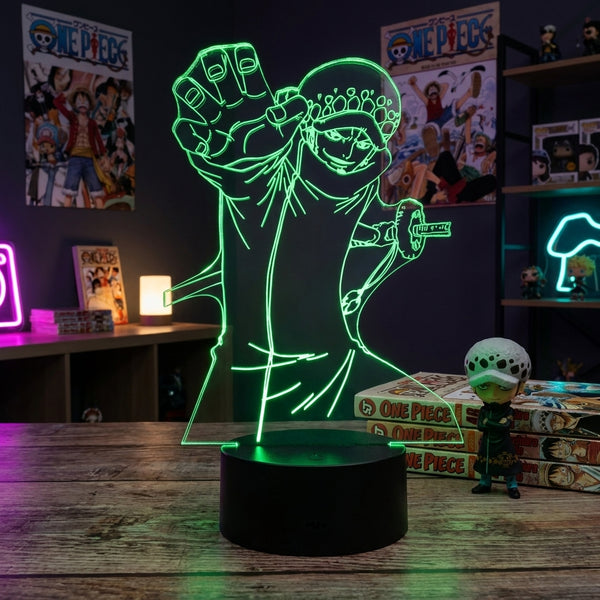 Lampe manga LED 3D One Piece – Trafalgar D. Water Law | Mugen Shop