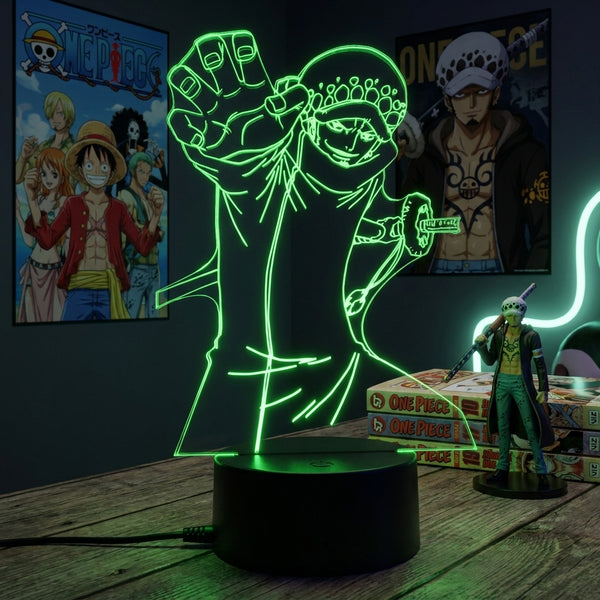 Lampe manga LED 3D One Piece – Trafalgar D. Water Law | Mugen Shop
