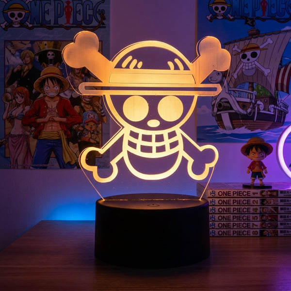 Lampe manga LED 3D One Piece – Drapeau Mugiwara | Mugen Shop