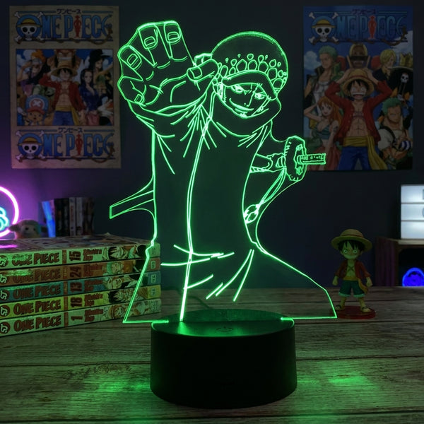 Lampe manga LED 3D One Piece – Trafalgar D. Water Law | Mugen Shop