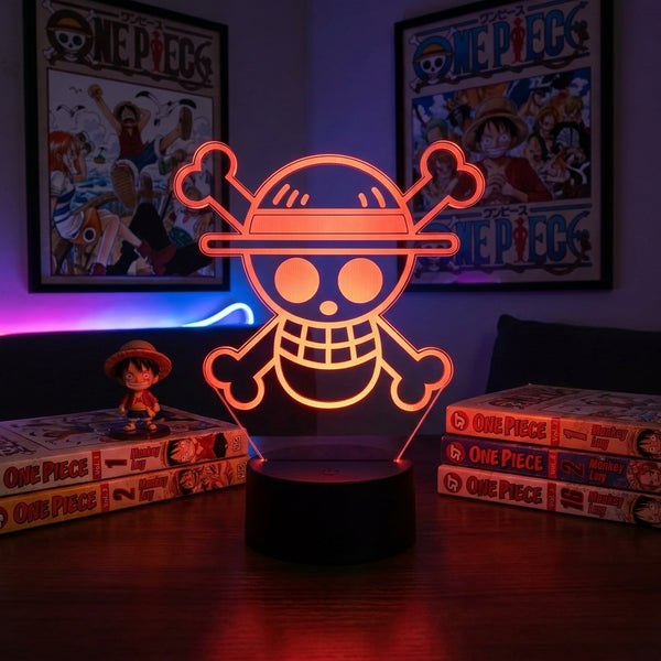 Lampe manga LED 3D One Piece – Drapeau Mugiwara | Mugen Shop