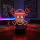 Lampe manga LED 3D One Piece – Drapeau Mugiwara