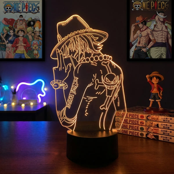 Lampe manga LED 3D One Piece – Ace | Mugen Shop