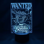 Lampe manga LED 3D One Piece – Ace | Mugen Shop