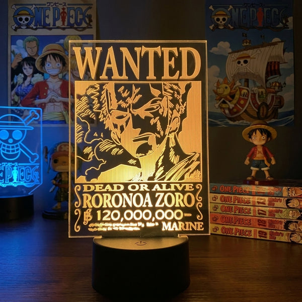 Lampe manga LED 3D One Piece – Zoro | Mugen Shop