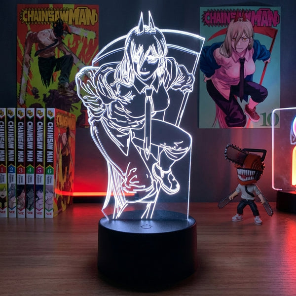 Lampe manga LED 3D Chainsaw Man – Power | Mugen Shop