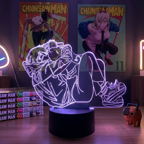 Lampe manga LED 3D Chainsaw Man – Denji & Pochita | Mugen Shop