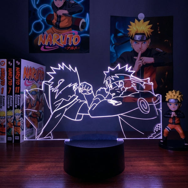 Lampe manga LED 3D Naruto – Naruto & Sasuke | Mugen Shop