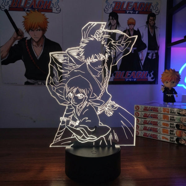 Lampe manga LED 3D Bleach – Ichigo & Rukia | Mugen Shop