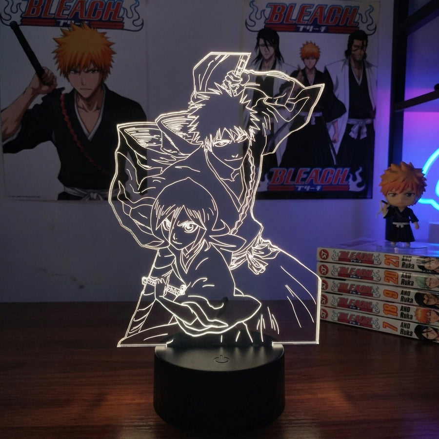 Lampe manga LED 3D Bleach – Ichigo & Rukia | Mugen Shop
